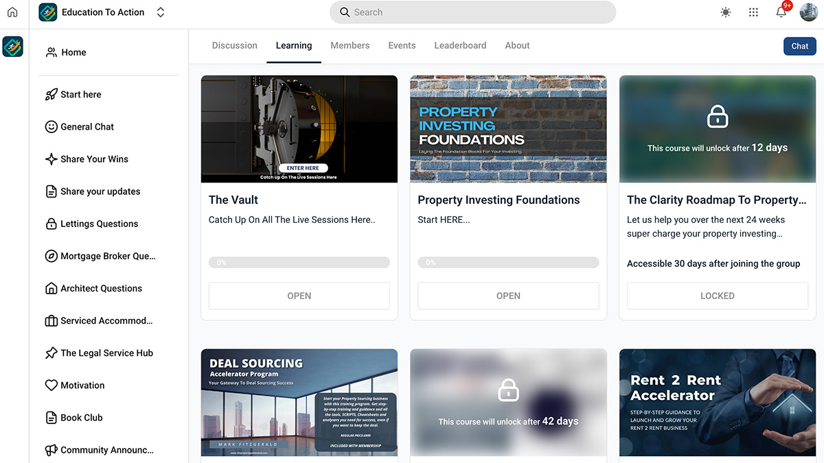 Lesson interface screenshot